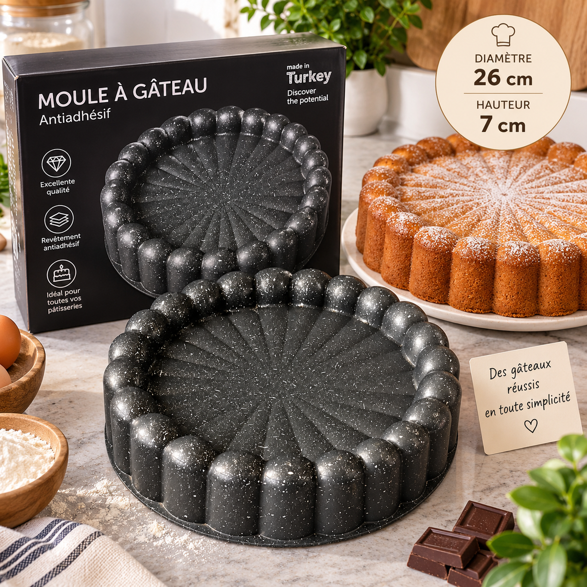 Moule à gâteau antiadhésif – 26 cm