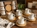6 tasses à café & sous-tasses en bambou